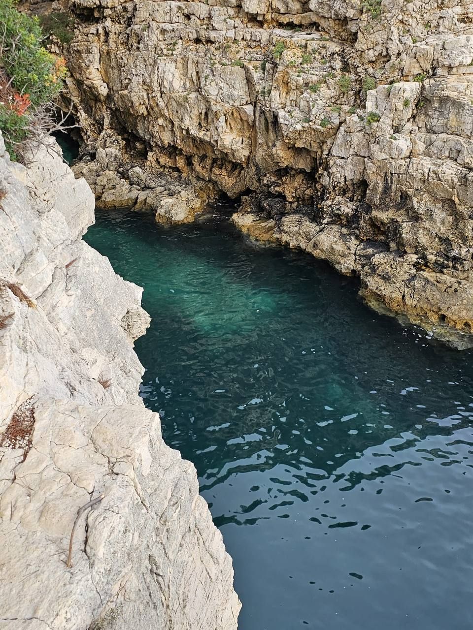 Rocky cove with crystal-clear water in southern Istria