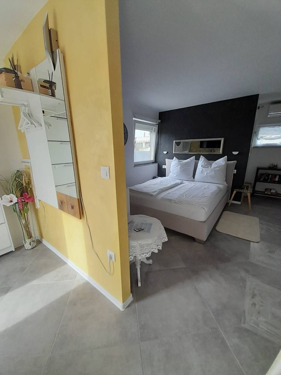 Bedroom with mirror