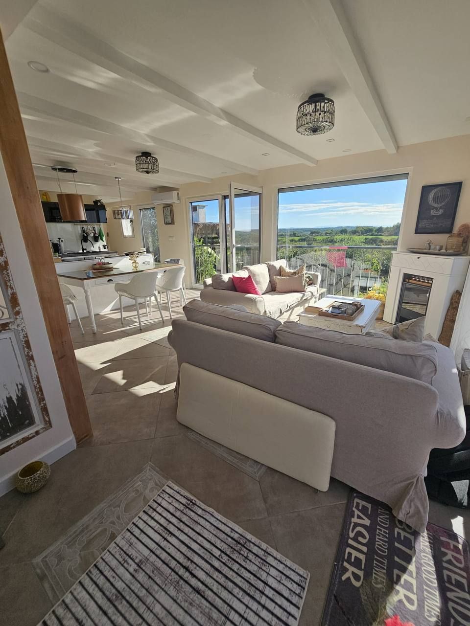Open-plan living area with far-reaching view